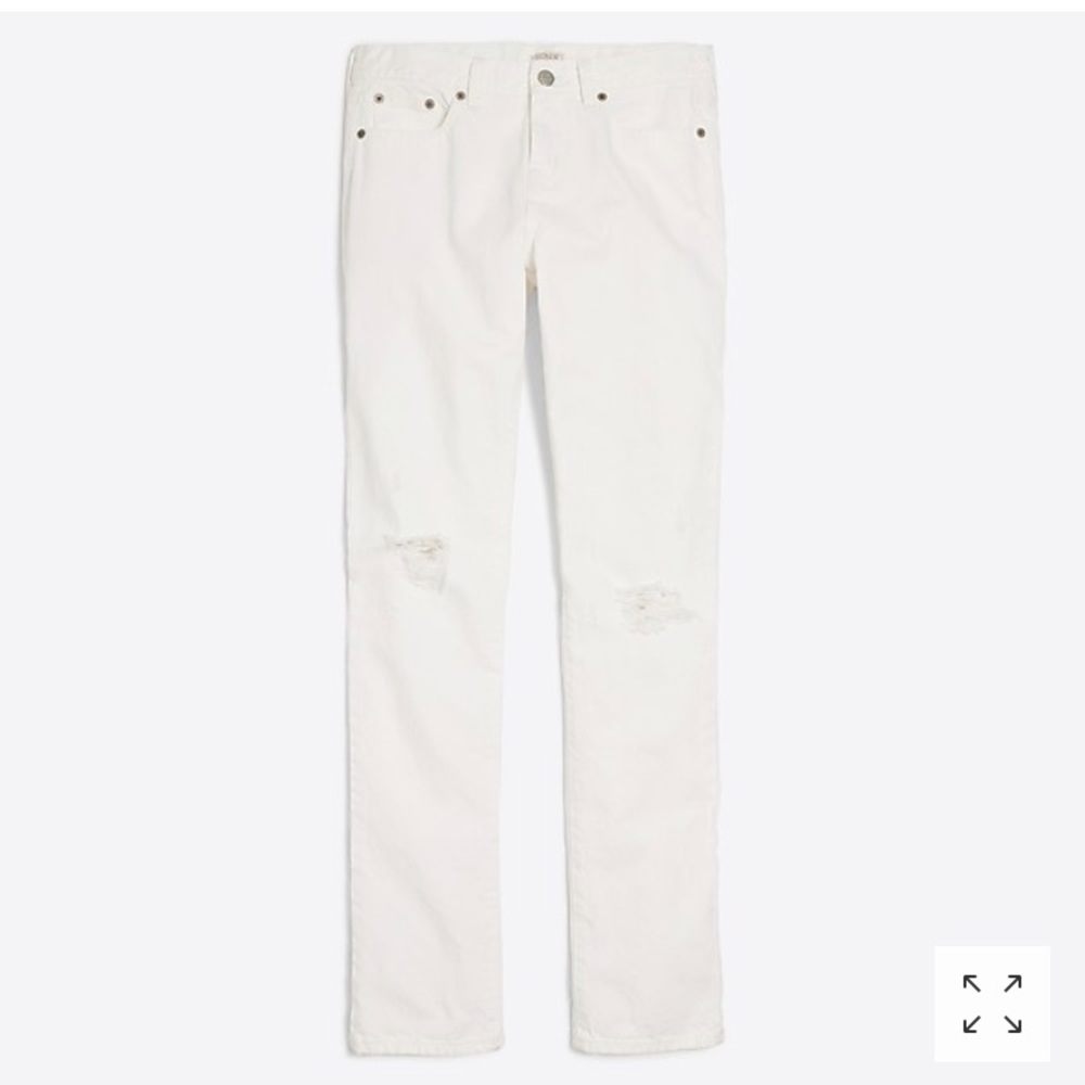 J Crew Factory white distressed boy jean